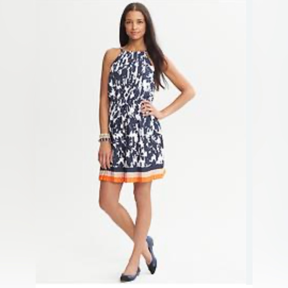 Banana Republic Eliza Pleated Halter Dress